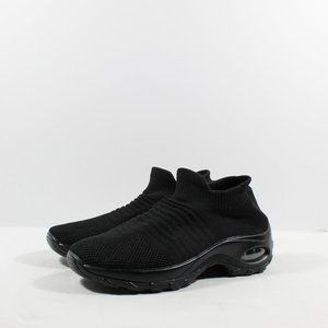 STQ Women's Slip On Walking Sneakers with Arch Support - Black 9.5US / 40EU